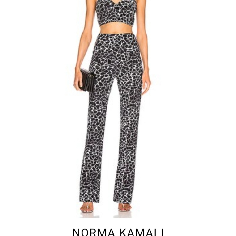 Norma Kamali black and white pants